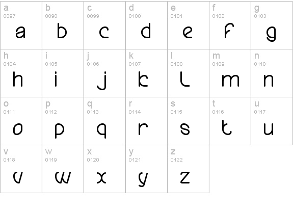 Trees Of Happiness lowercase a-z preview