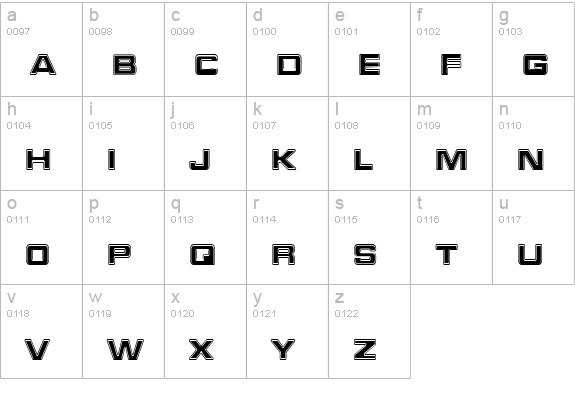 Trekker-3 Regular lowercase a-z preview