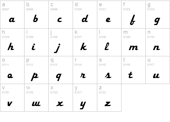 TrekkerTwo Regular lowercase a-z preview