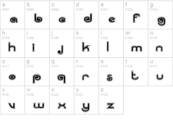 Trenz lowercase a-z preview