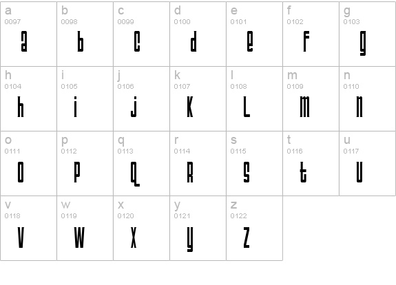TriacSeventyone lowercase a-z preview