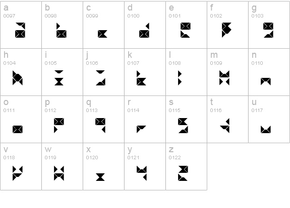 Triangel lowercase a-z preview