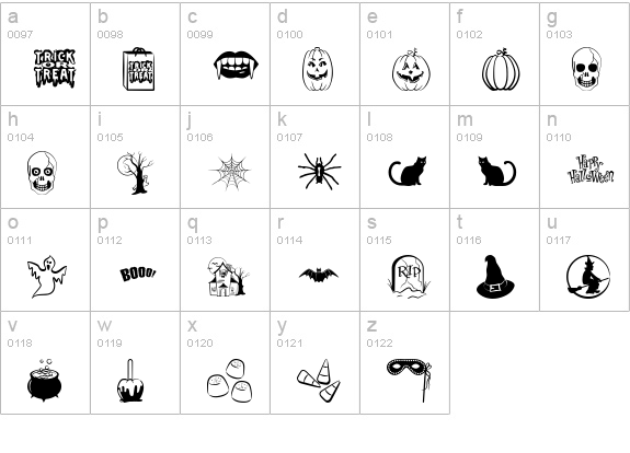 Trick or Treat BV lowercase a-z preview