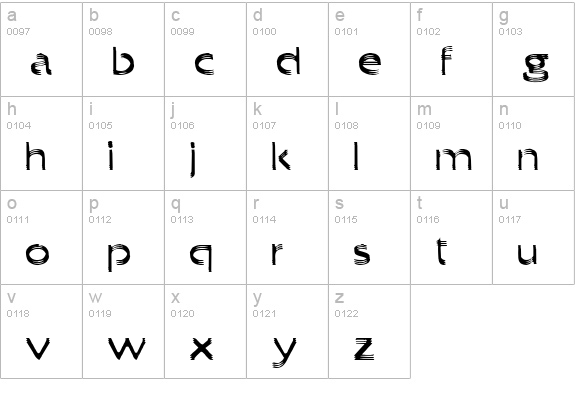 Trilayered lowercase a-z preview