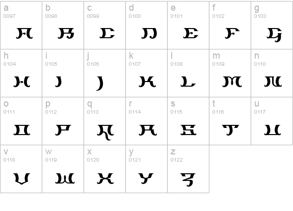 Trillium-Regular lowercase a-z preview