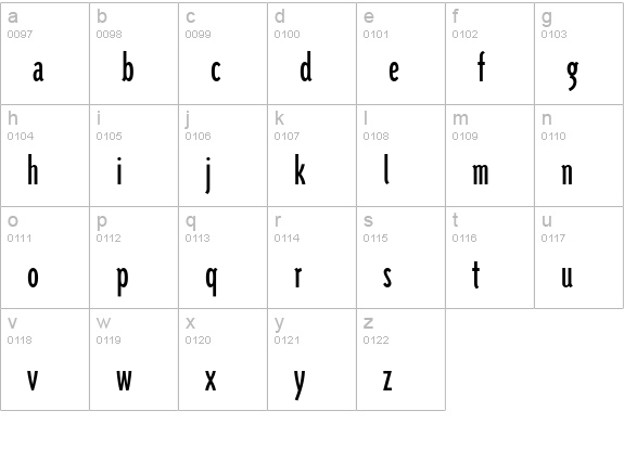 TriplexCond lowercase a-z preview