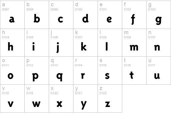 TriplexExtraboldOldstyle Regular lowercase a-z preview