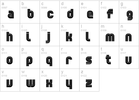 Trisect Black lowercase a-z preview