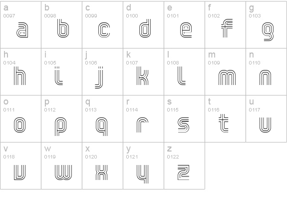 Trisect ExtraLight lowercase a-z preview