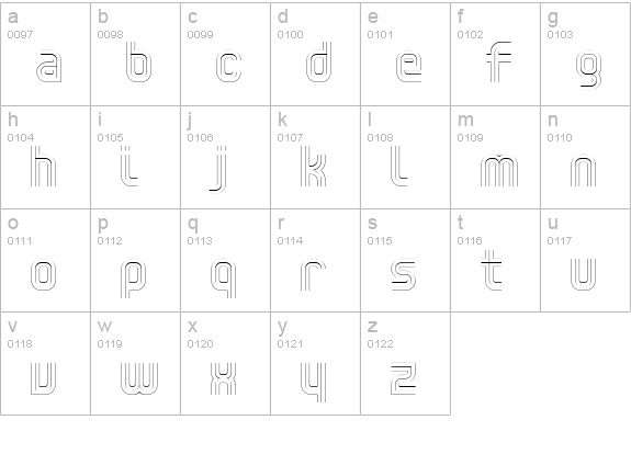 Trisect Thin lowercase a-z preview