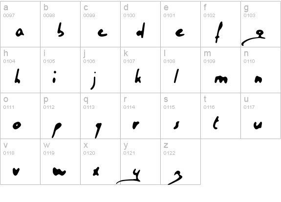 Tristan lowercase a-z preview