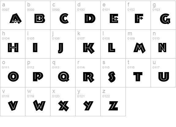 Troglodyte NF lowercase a-z preview