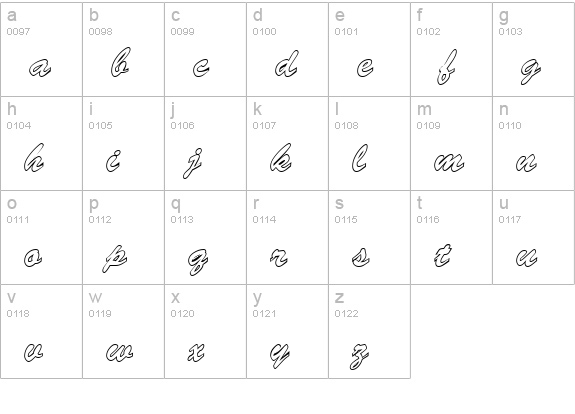 TropicalOpen lowercase a-z preview