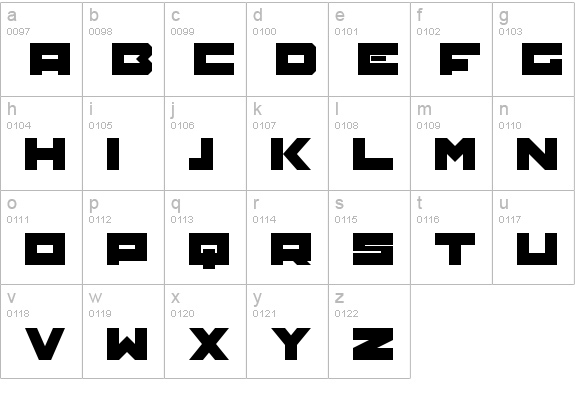TRTL lowercase a-z preview