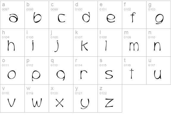 Trubble lowercase a-z preview