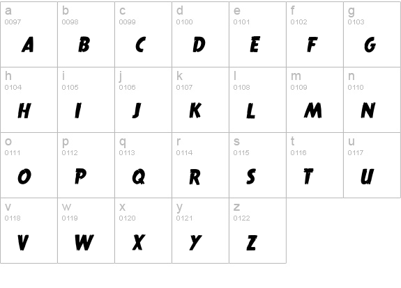 True Crimes lowercase a-z preview