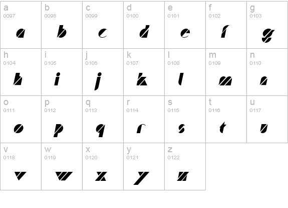 Truffle Italic lowercase a-z preview