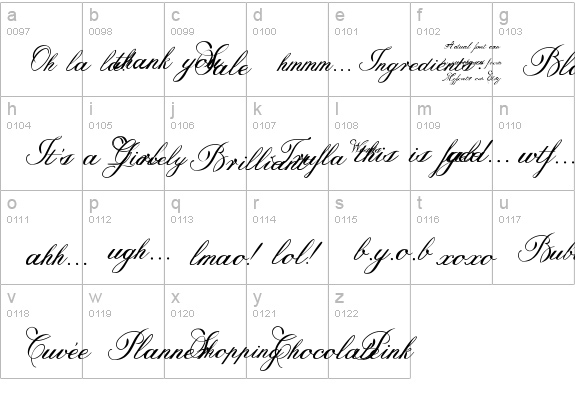 Trufla Words lowercase a-z preview