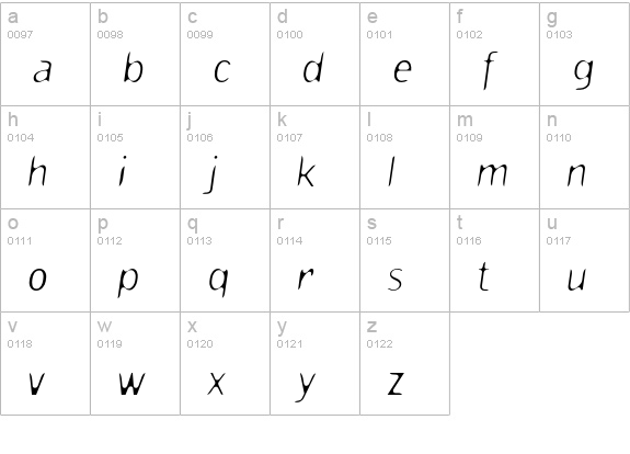 Truth-LiteSlanted lowercase a-z preview