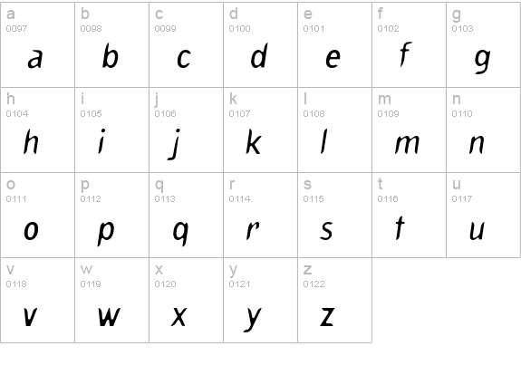 Truth-NormalSlanted lowercase a-z preview