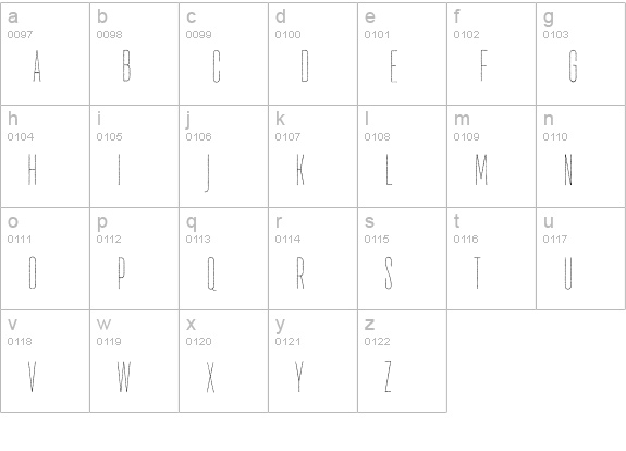 TT Bluescreens DEMO Thin Rough  lowercase a-z preview