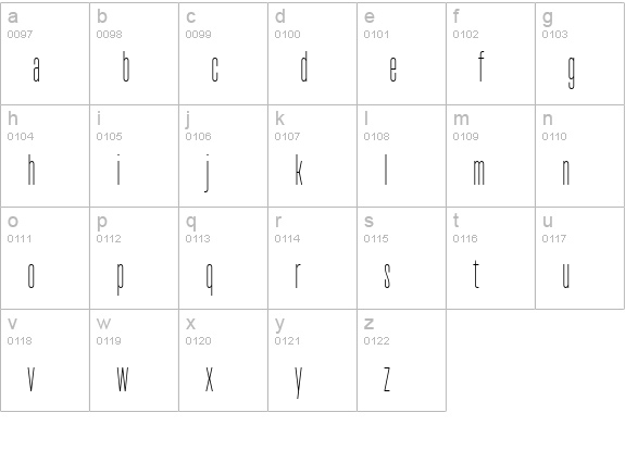 TT Bluescreens Light lowercase a-z preview
