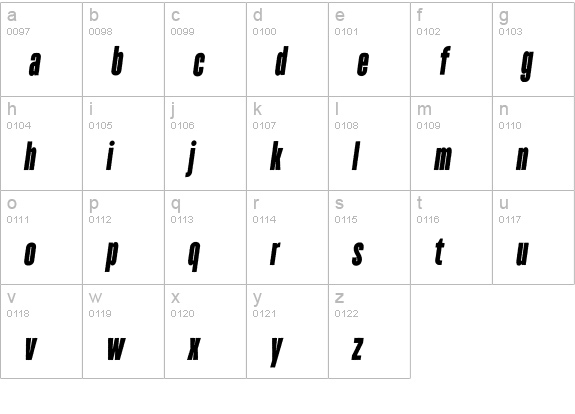 TT Bluescreens Rough Black Ita lowercase a-z preview