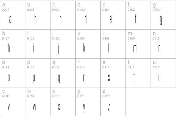 TT Bluescreens Round Light lowercase a-z preview