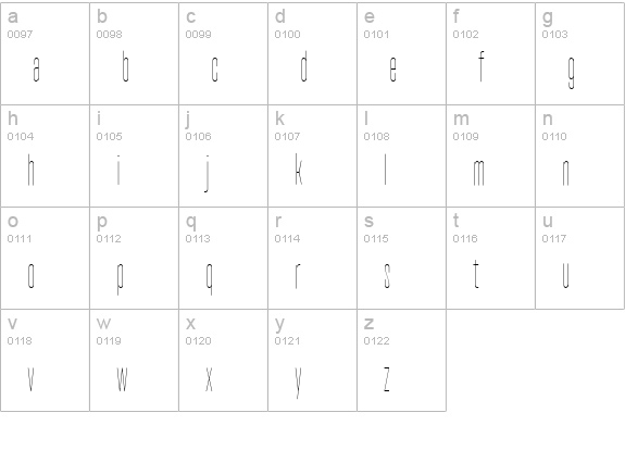 TT Bluescreens Round Thin lowercase a-z preview