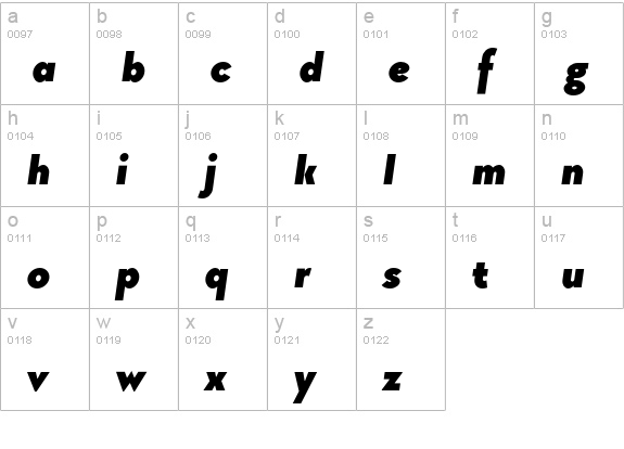 TT Chocolates Black Italic lowercase a-z preview