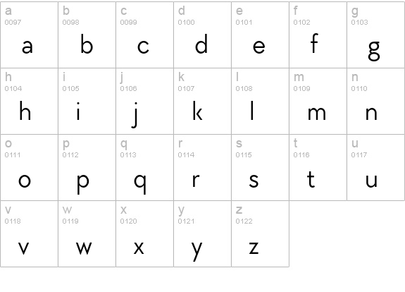 TT Chocolates Regular lowercase a-z preview