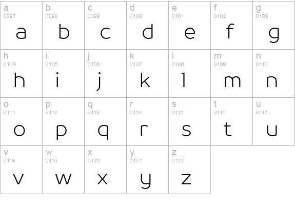 TT Prosto Sans Light lowercase a-z preview