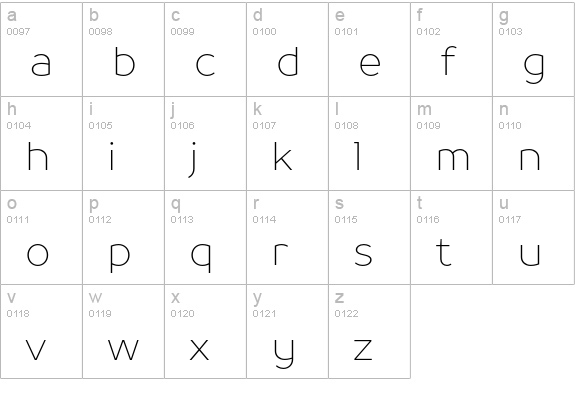 TT Prosto Sans Thin lowercase a-z preview