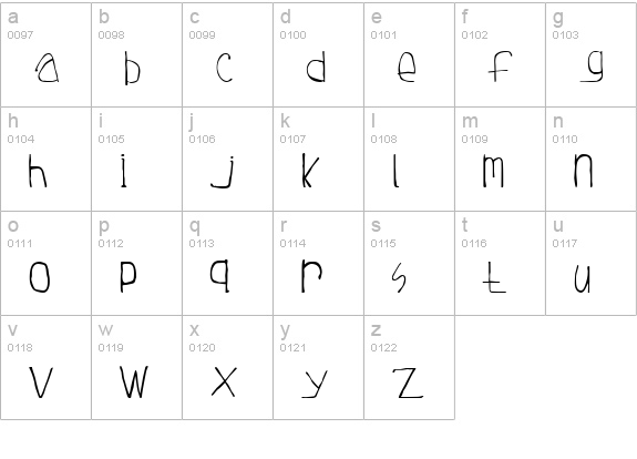 Tuesday lowercase a-z preview