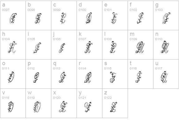 Tulips  lowercase a-z preview