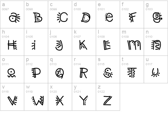 Tupertime lowercase a-z preview
