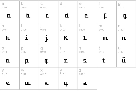 Turbon lowercase a-z preview