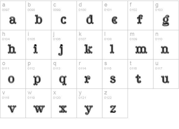 TuskcandyInline lowercase a-z preview