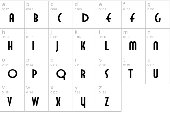 Twentieth Century Poster1 lowercase a-z preview