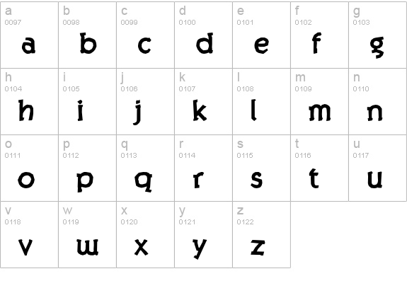 Twig Bold lowercase a-z preview