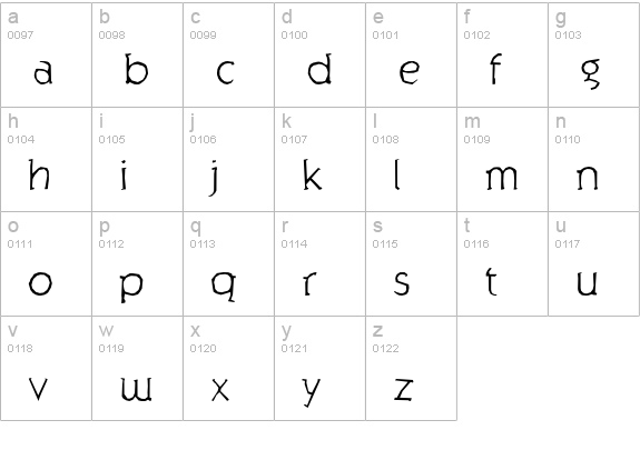 Twig Light lowercase a-z preview