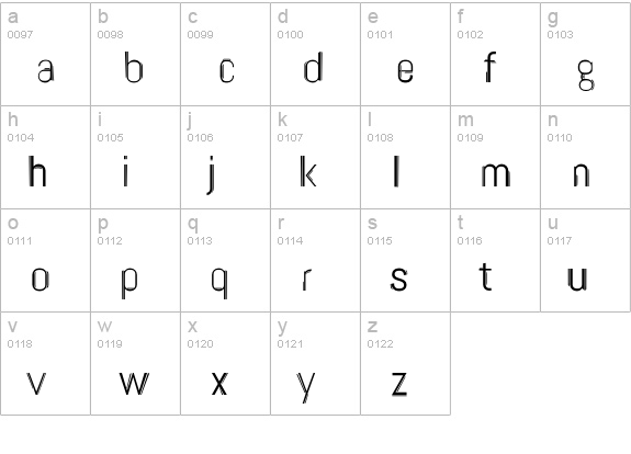 Twin Liner Font lowercase a-z preview