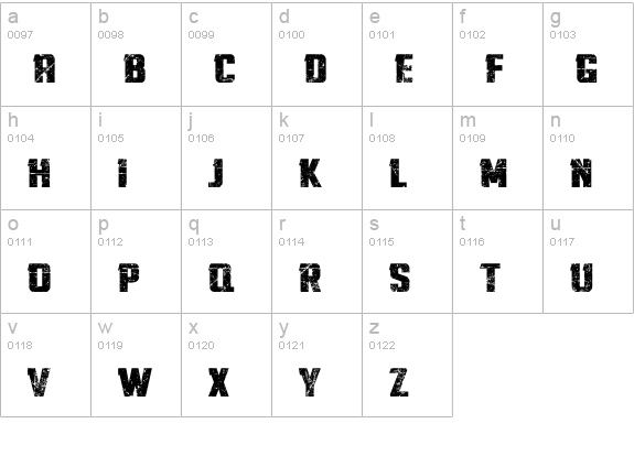 Twisted Stallions lowercase a-z preview