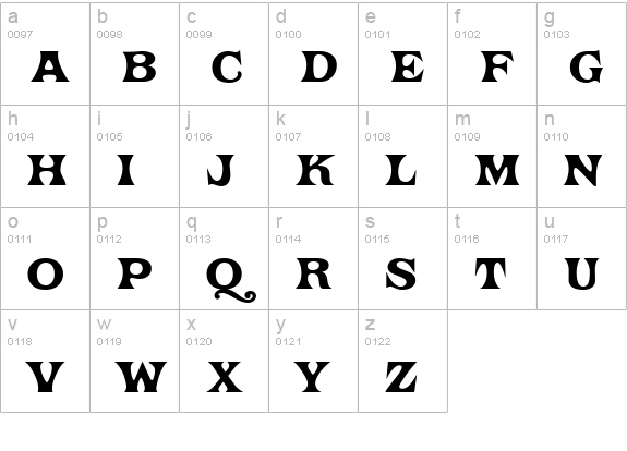 TwisterJF lowercase a-z preview