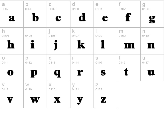 Tympan Display SSi lowercase a-z preview