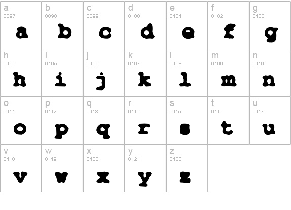 Type-Simple lowercase a-z preview