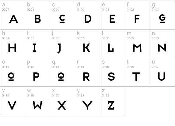 TypefaceSixPtFive lowercase a-z preview