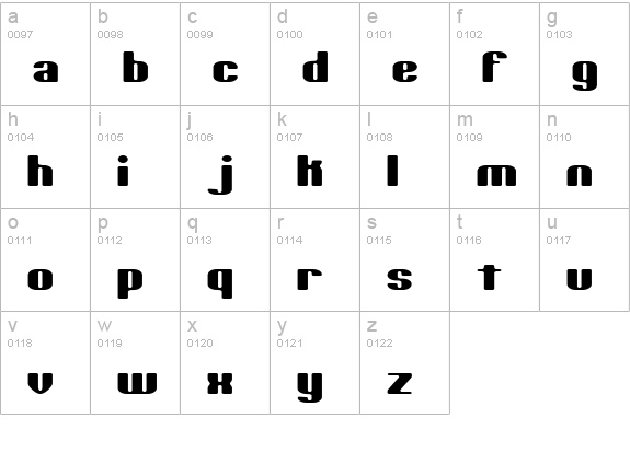 Typesource Extol S BRK lowercase a-z preview
