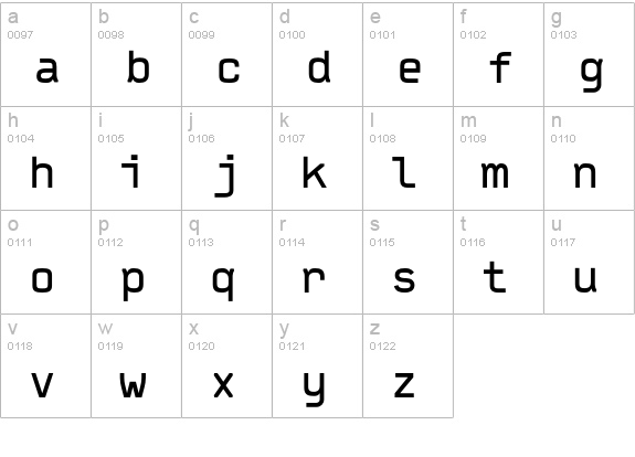 Typestar-OCR lowercase a-z preview