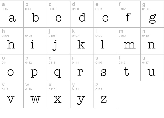TypewriterSerial-Light-Regular lowercase a-z preview